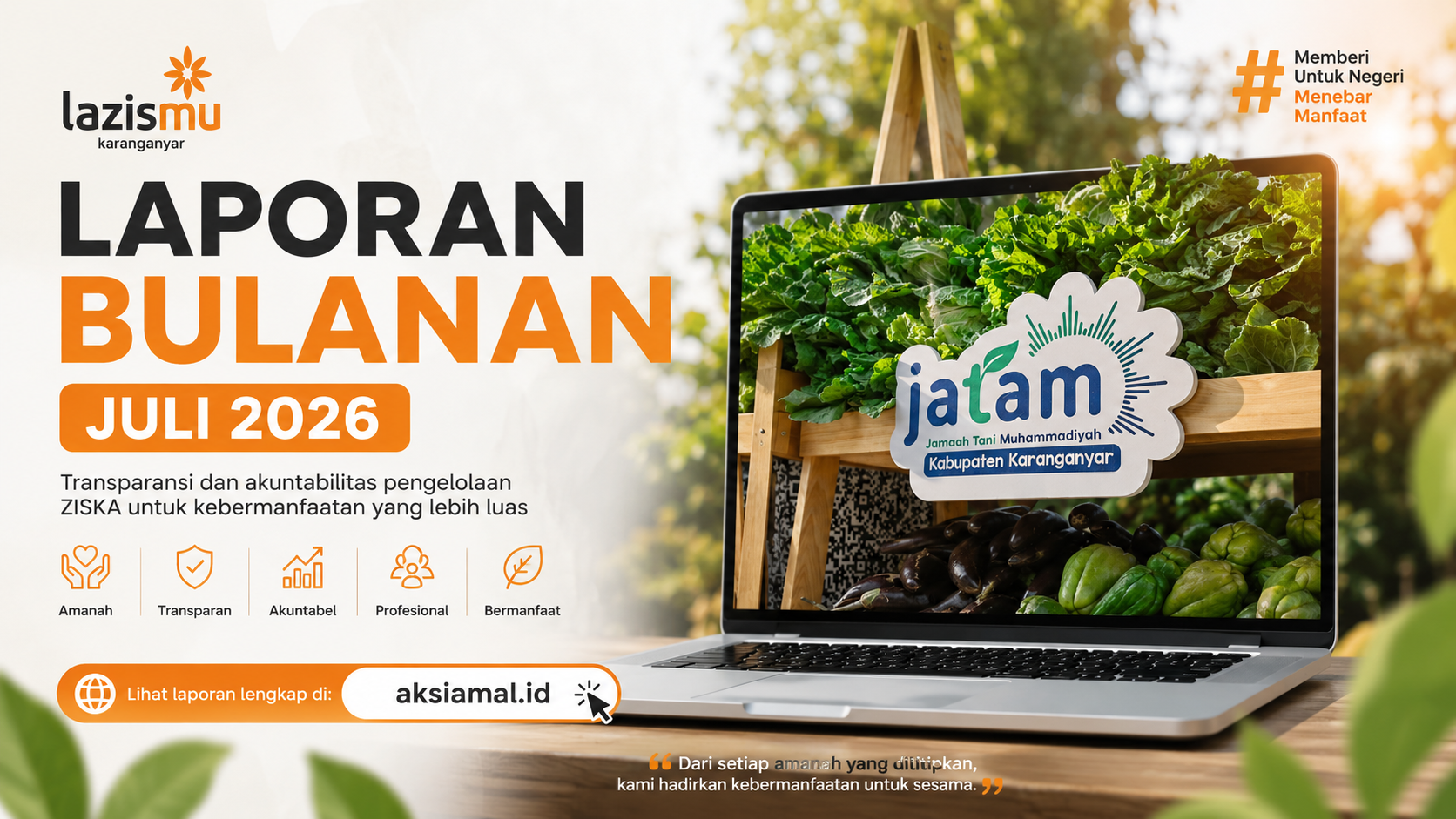 Laporan Bulanan LAZISMU Karanganyar Juli 2026