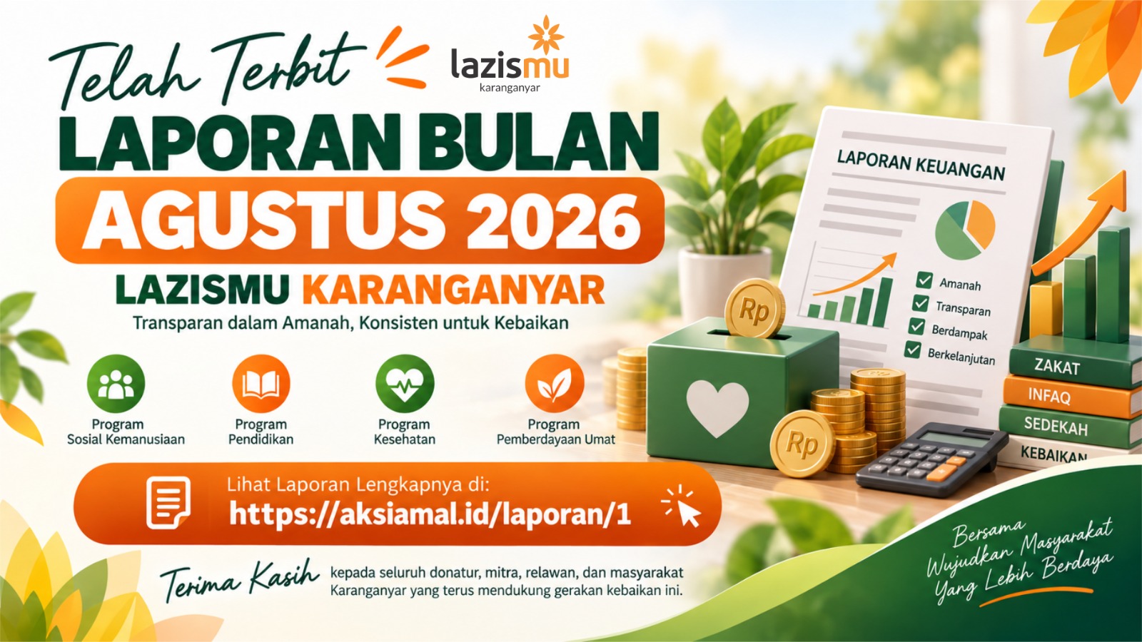 Laporan Bulan Agustus LAZISMU Karanganyar